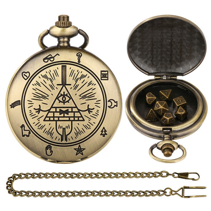 4274142741 Caixa de Relógio Estilo Vintage com Design Gravity City com Corrente Pendente 7 Peças Acessórios 0 123