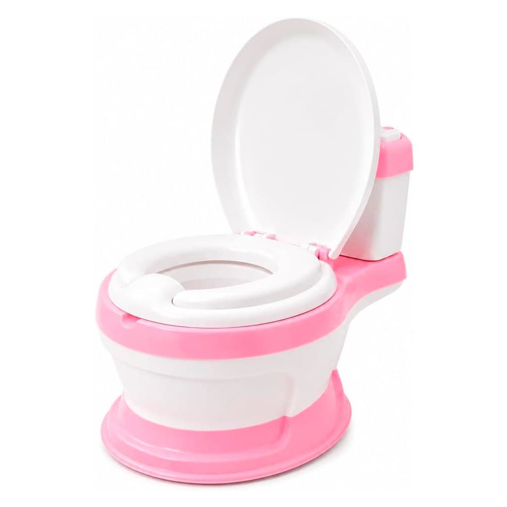 Troninho Privadinha Infantil Rosa Assento Redutor Removível com Tampa e Compartimento para Lenços Mini Vaso Desfralde