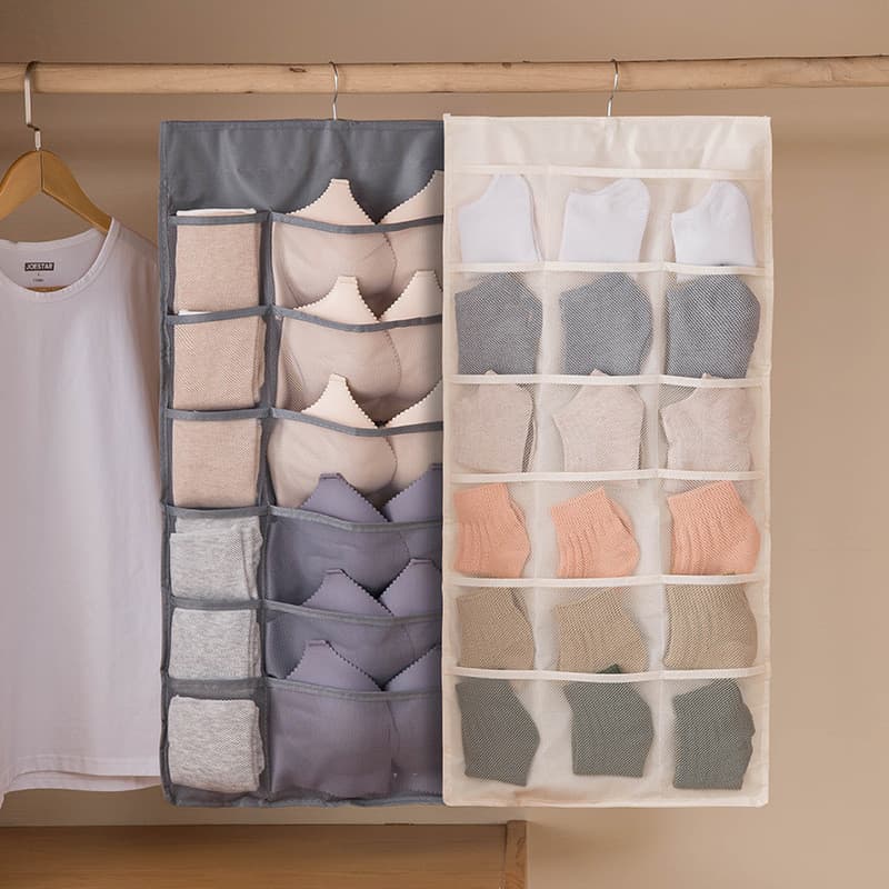 Saco de armazenamento de roupa interior pendurado saco de armazenamento de guarda-roupa ferramenta útil organizar Rack d