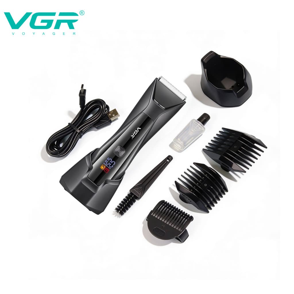 Máquina de Acabamento VGR V-938 Aparador de Pelos Recarregável Bivolt IPX7 Profissional Masculino