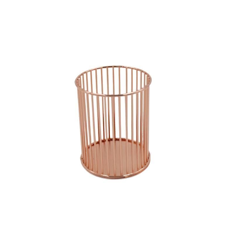 Metal ferro caneta titular Desktop armazenamento organizar cesta sobrancelha lápis maquiagem escova balde de armazenamen