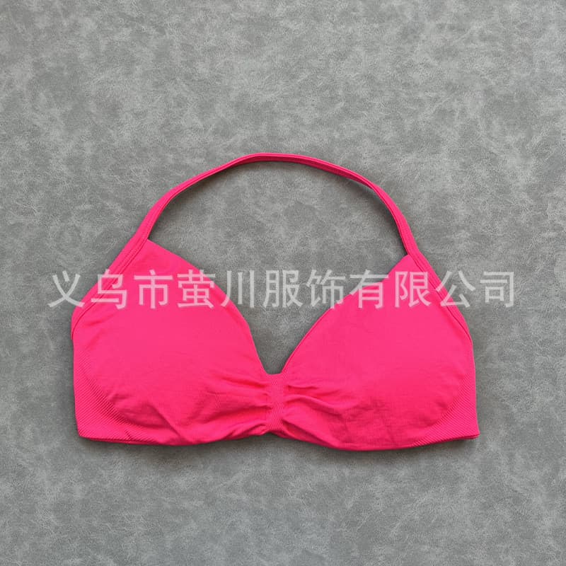 Venda quente de alta elasticidade superfino náilon fosco Halter pescoço com almofada no peito bonito volta esportes pequ