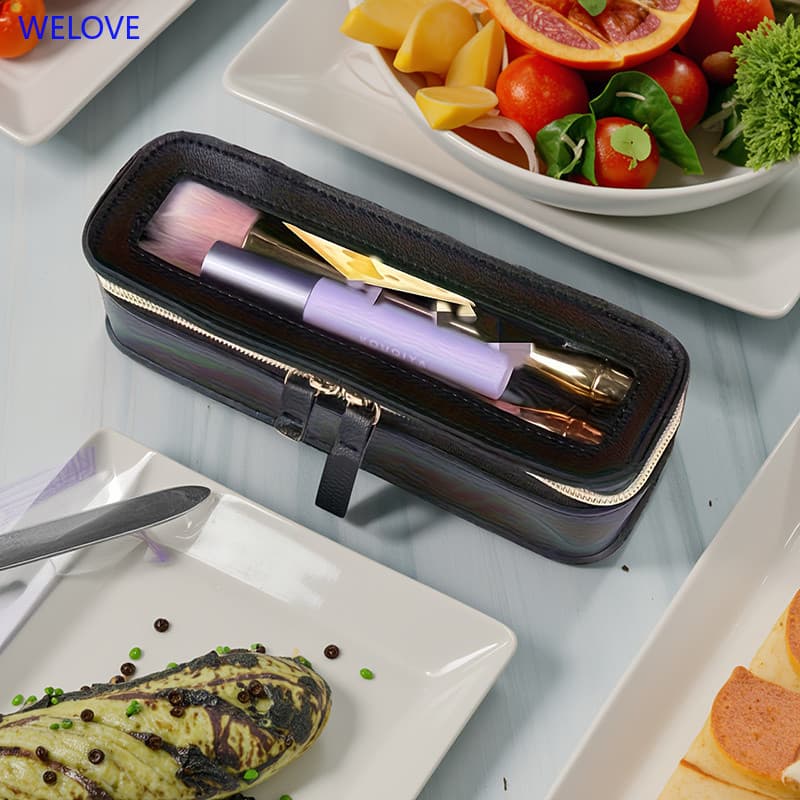 < WL > Viagem Indispensável ! Bolsa Cosmética Transparente PU De Grande Capacidade , Organizador De Maquiagem À Prova D'