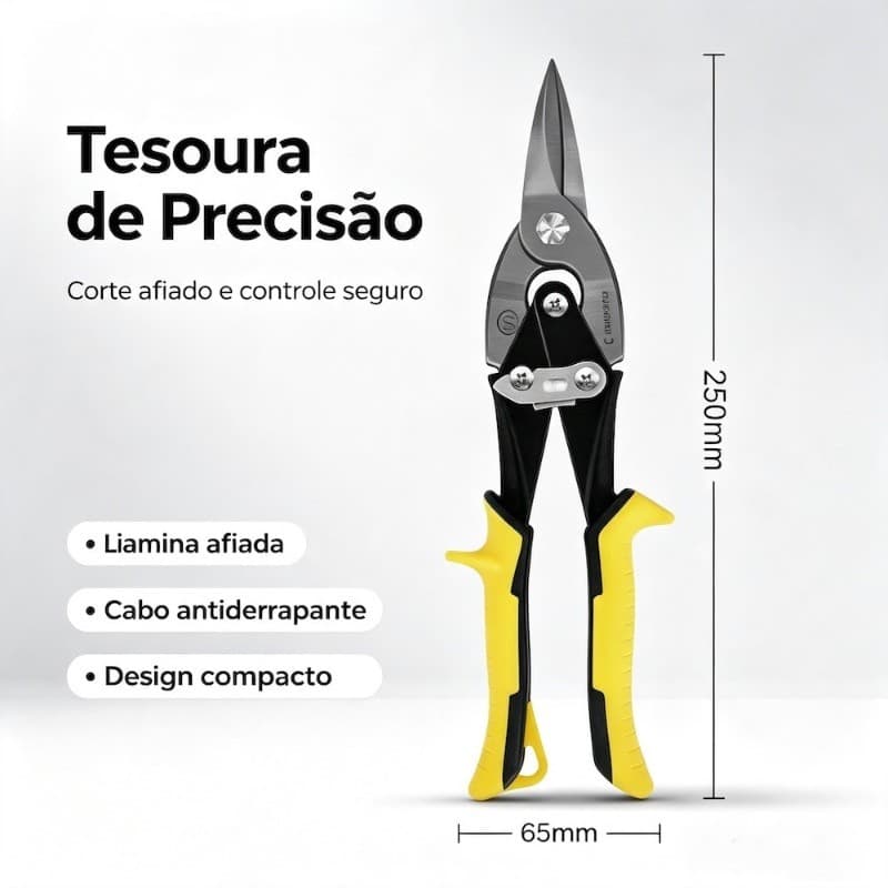 Tesoura Aviação Corte Reto Para Chapa Funileiro Calheiro