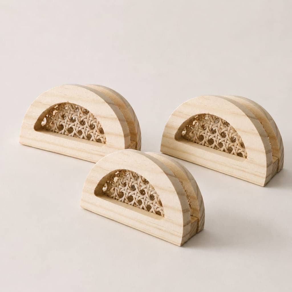 Porta-Guardanapo Decorativo de Madeira Rustico para Mesa e Cantinho do Café