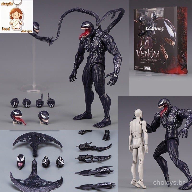 SHF Venom Marvel Movie Ver Change Face Figura De Ação Articulada Modelo SUSG