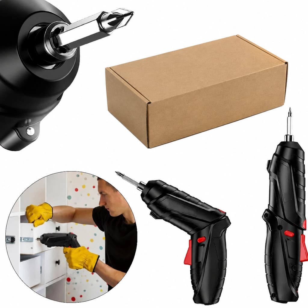Kit Parafusadeira Elétrica/Furadeira 11 Peças À Bateria Sem Fio Carregador Usb Portátil Leve