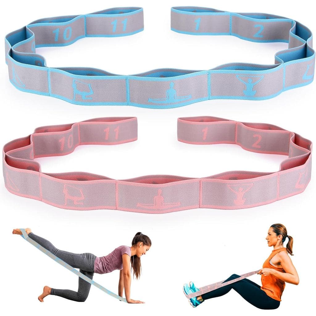 Faixa Elástica de Yoga com Alças, Faixas de Alongamento CEILIWEN para Fisioterapia, Faixa de Alongamento para Pilates, F