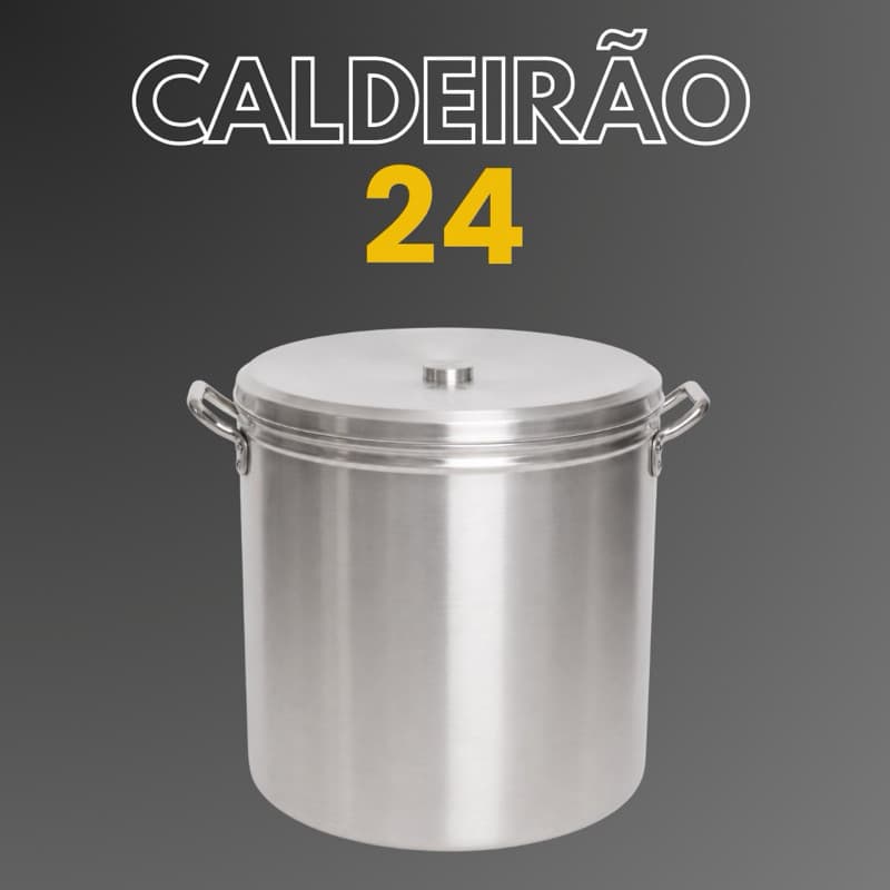 Caldeirão de Alumínio Grande Linha Hotel n° 24 - 10 Litros Latão Feijoada Caldo Restaurante