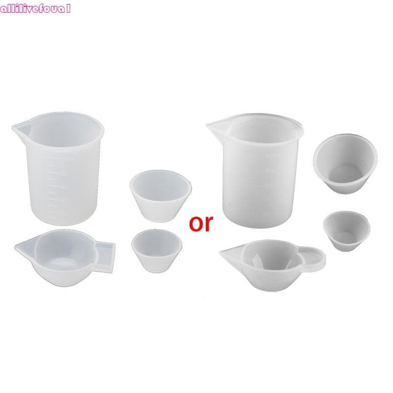 allilivefoua1 Conjunto De 4 Peças De Copos De Resina Epóxi Reutilizáveis Para Fundição De Joias De Arte DIY