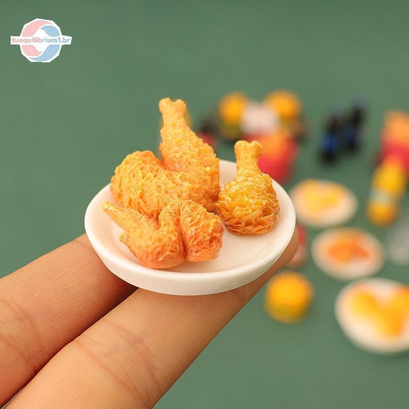 tue 6 Pçs/10 set Casa De Bonecas Em Miniatura Hambúrguer Coque Copo Fast Food Para Boneca Jogar Cozinha Sorvete Acessóri