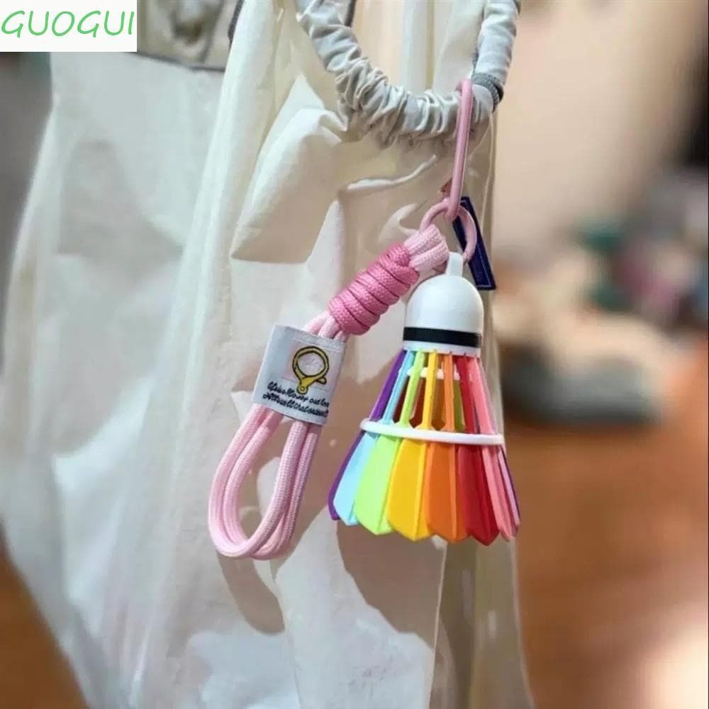 Pingente De Bolsa De Badminton GUOGUI , Chaveiro Engraçado Em Cor Arco-Íris Criativo Com Impressão 3D