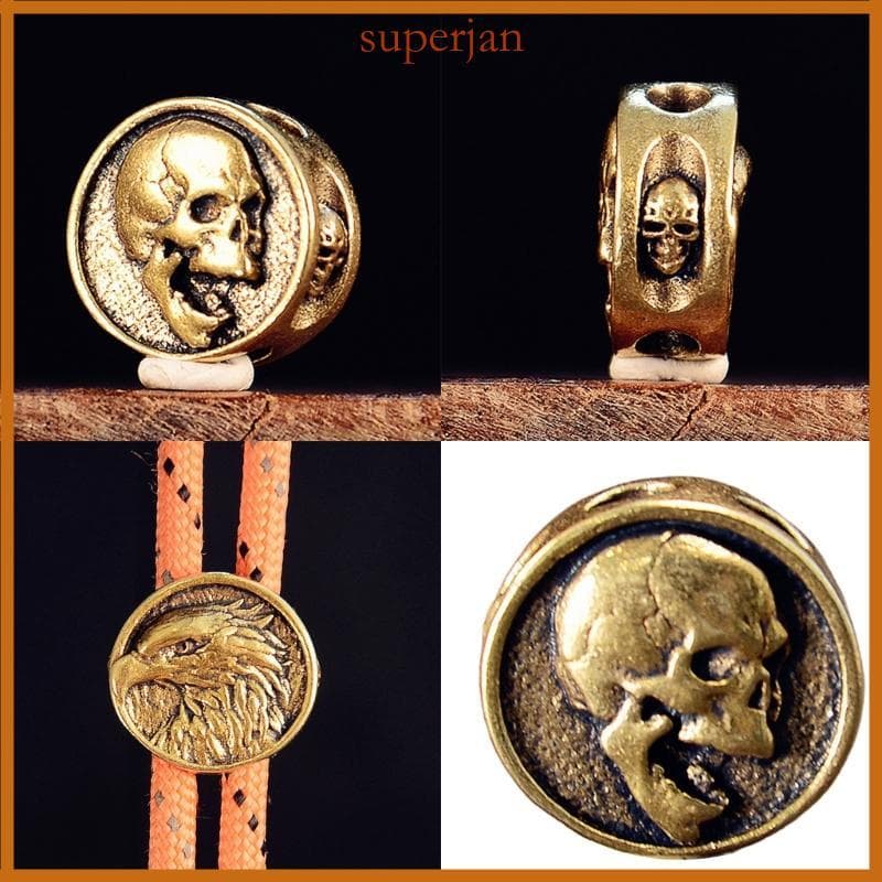 Pingente Contas Metal Caveira Artística Exclusiva Para Paracord E Entusiastas, Fabricação Joias,