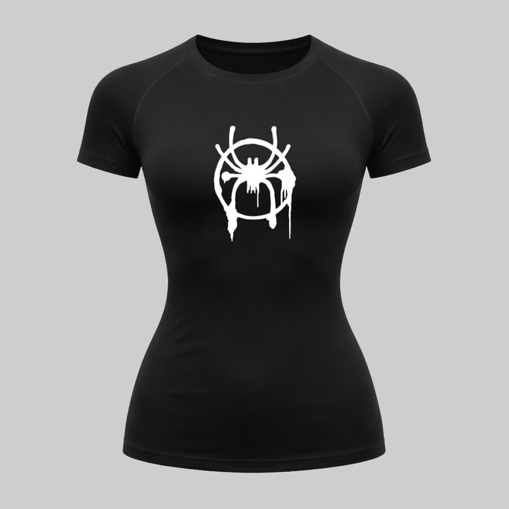 Camiseta Feminina Miles Morales Spider Man Proteção UV 50+ Manga Curta Térmica