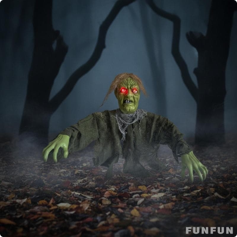 [Funfun] Estaca De Zumbi De Olho Vermelho Brilhante , Adereço De Cena Ao Ar Livre , Decorações De Jardim De Halloween Pa