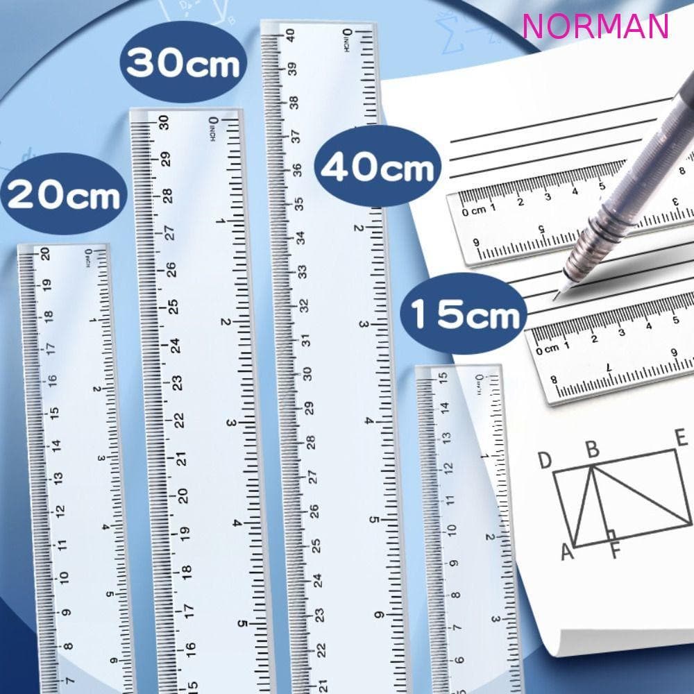 Régua Reta NORMAN , De Medição Multifuncional De 15 Cm 20 30 40 Desenho De Plástico Transparente