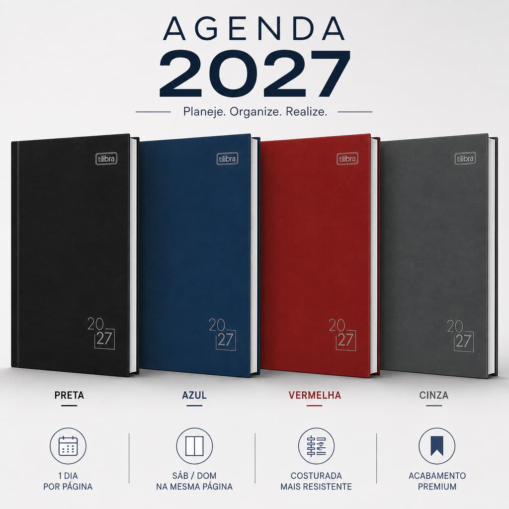 Agenda Tilibra Costurada 2027 Spice 14 x 20 cm M6 Executiva