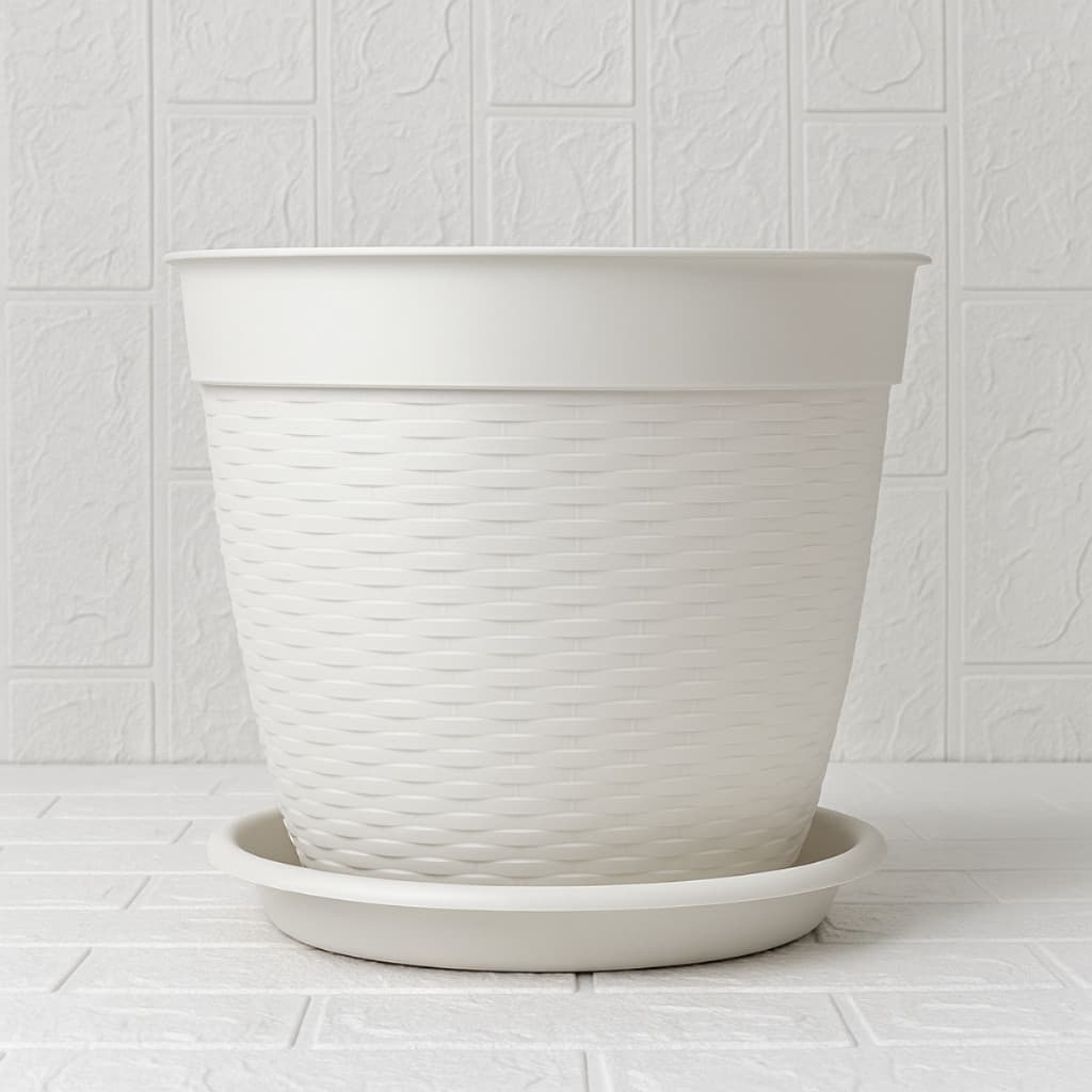 Kit com Prato para Vaso Jardim Casa Varanda Vaso de Plantas 21L P565 + P818