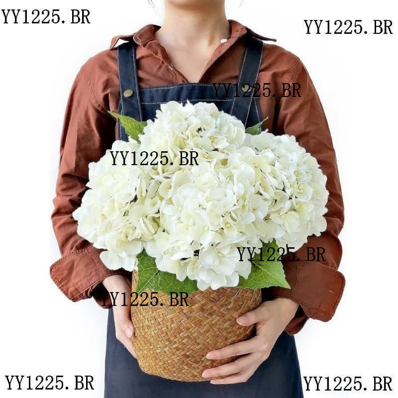 5 hortênsias de cabeça grande buquê de flores artificiais decoração do casamento para a casa