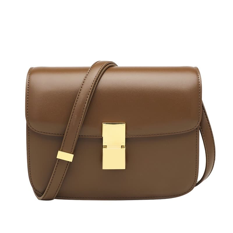 Bolsa De Mão Mulher Couro Quadrada Genuína Mensageiro