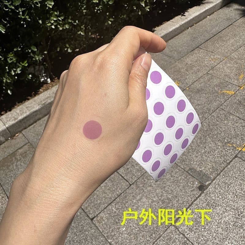 Uma peça 24 peças adesivos de teste ultravioleta uv mudança de cor ultravioleta adesivos de advertência protetor solar t