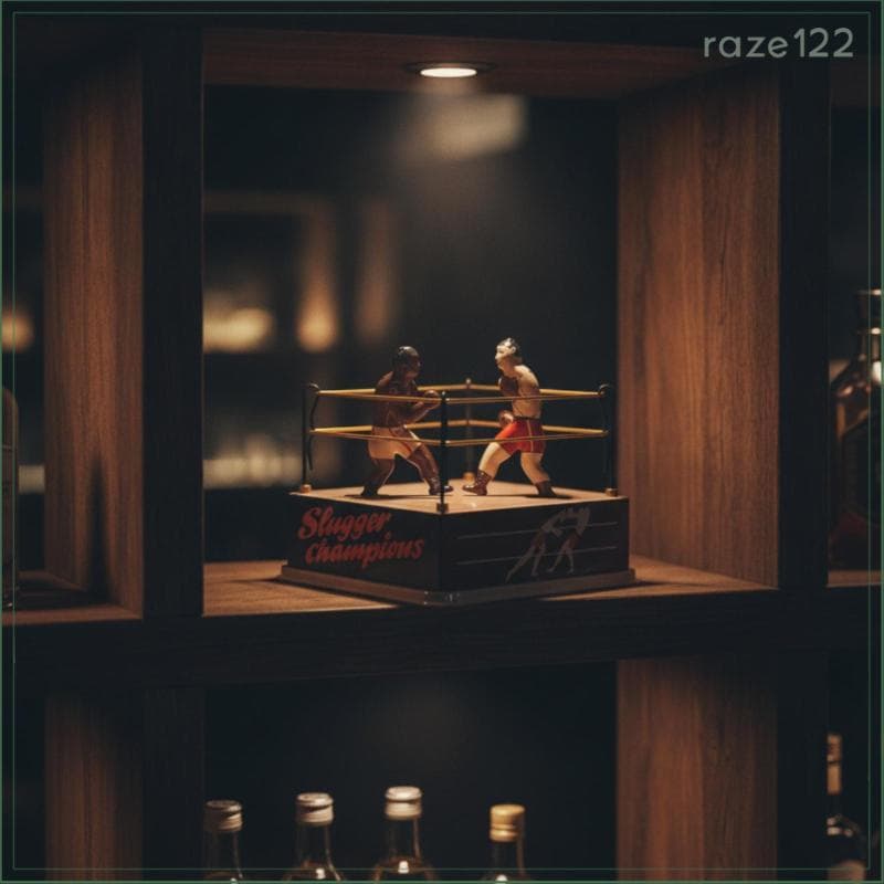 [Raze122] Ornamento De Boxe Com Mecanismo De Corda Retro Wind-up Boxing Decoração Em Folha De Flandres Boxer De Mesa Nos