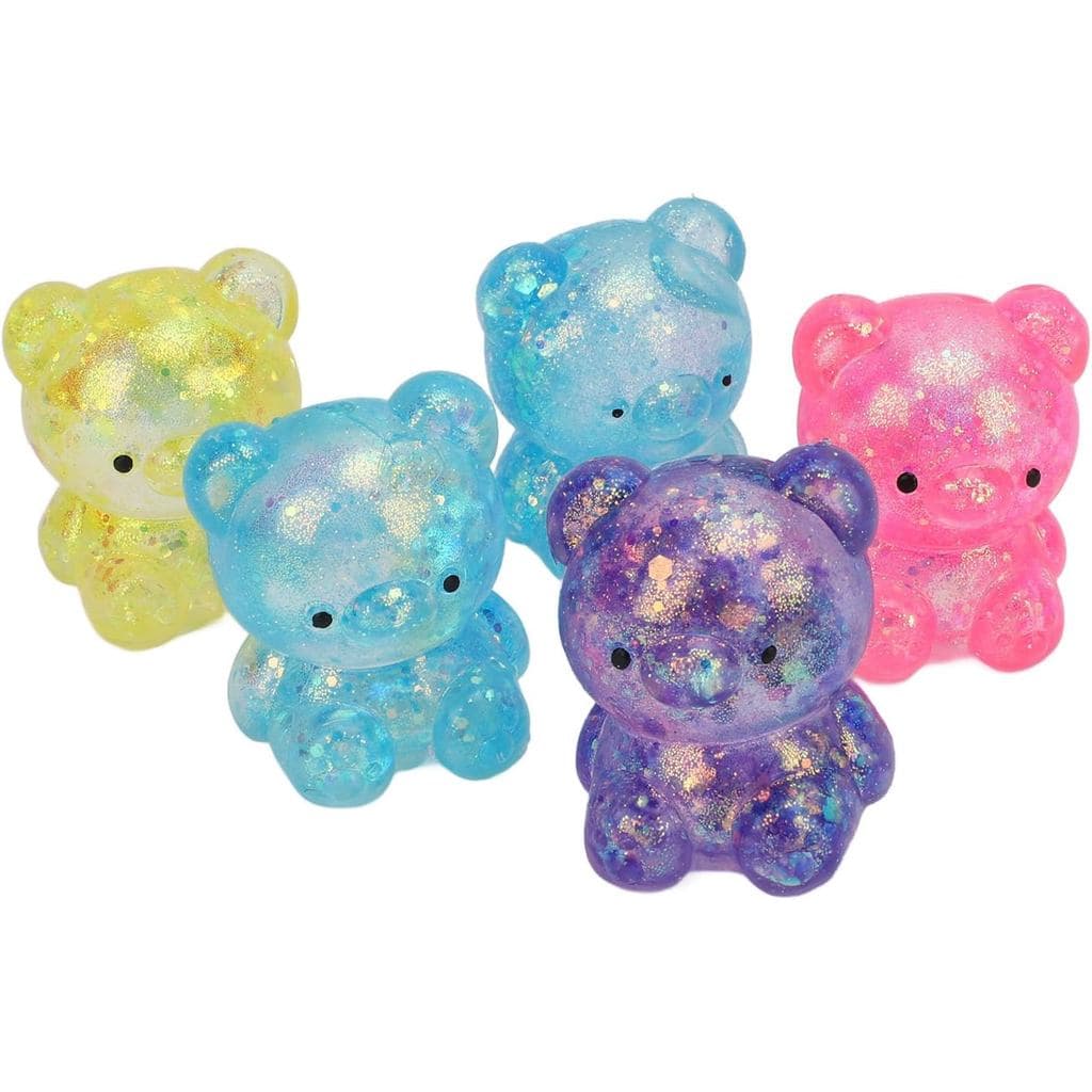 5 Peças de Bolas Antiestresse em Forma de Urso Fofo, Bolas Coloridas de Urso de Goma para Alívio do Estresse, Presentes