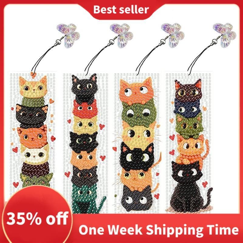 Marcadores De Arte DIY , Conjunto De 4 Peças Com Formato De Pintura Animal , Pingente Pendente Para Leitor , Artesanato