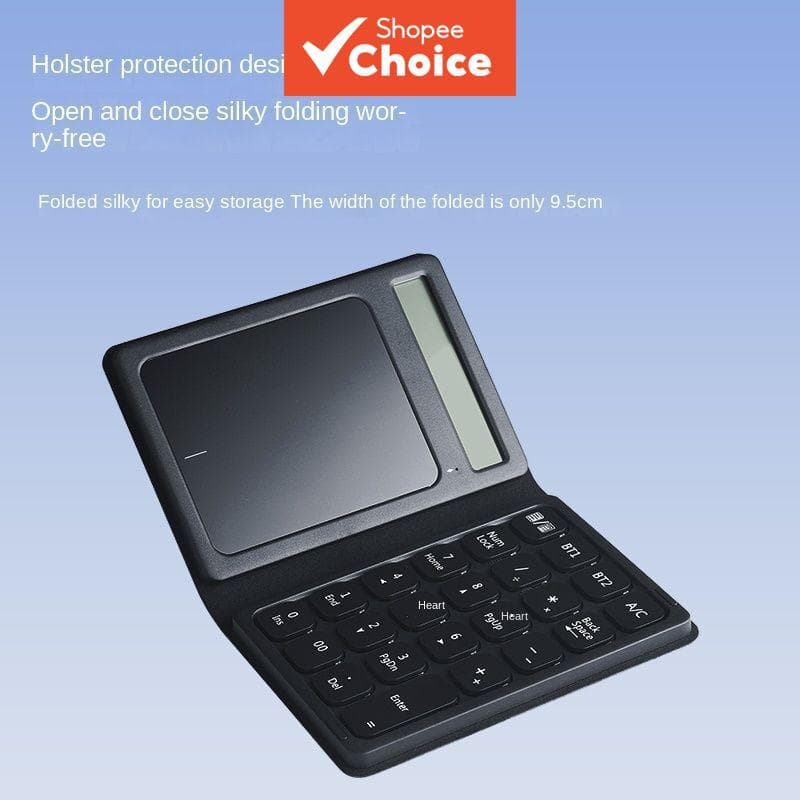 JOMAA Calculadora de Teclado Numérico de Couro Dobrável com Touchpad, Teclado Numérico Sem Fio Recarregável Portátil,