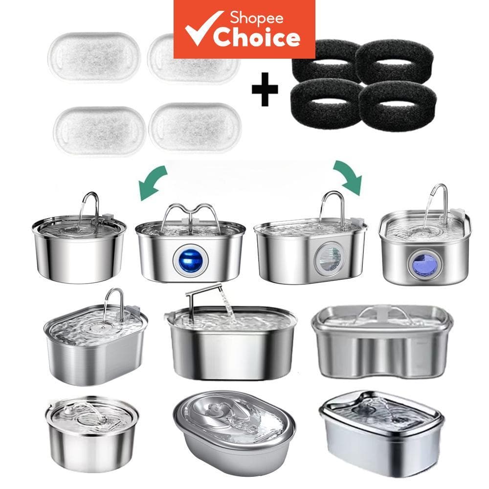 Conjunto de filtros de substituição e carvão ativado de 3,2L para fonte de água para animais de estimação, cães e gatos