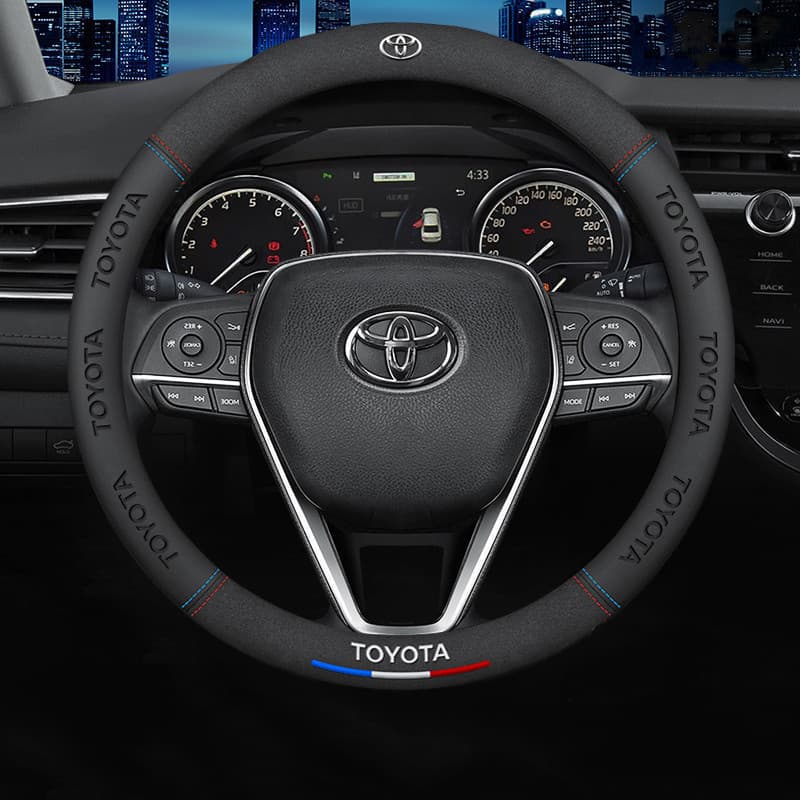 Capa de Volante em Camurça para Carro, Antiderrapante, Compatível com Toyota Camry, Corolla, Vios, Hilux, Innova, Avanza