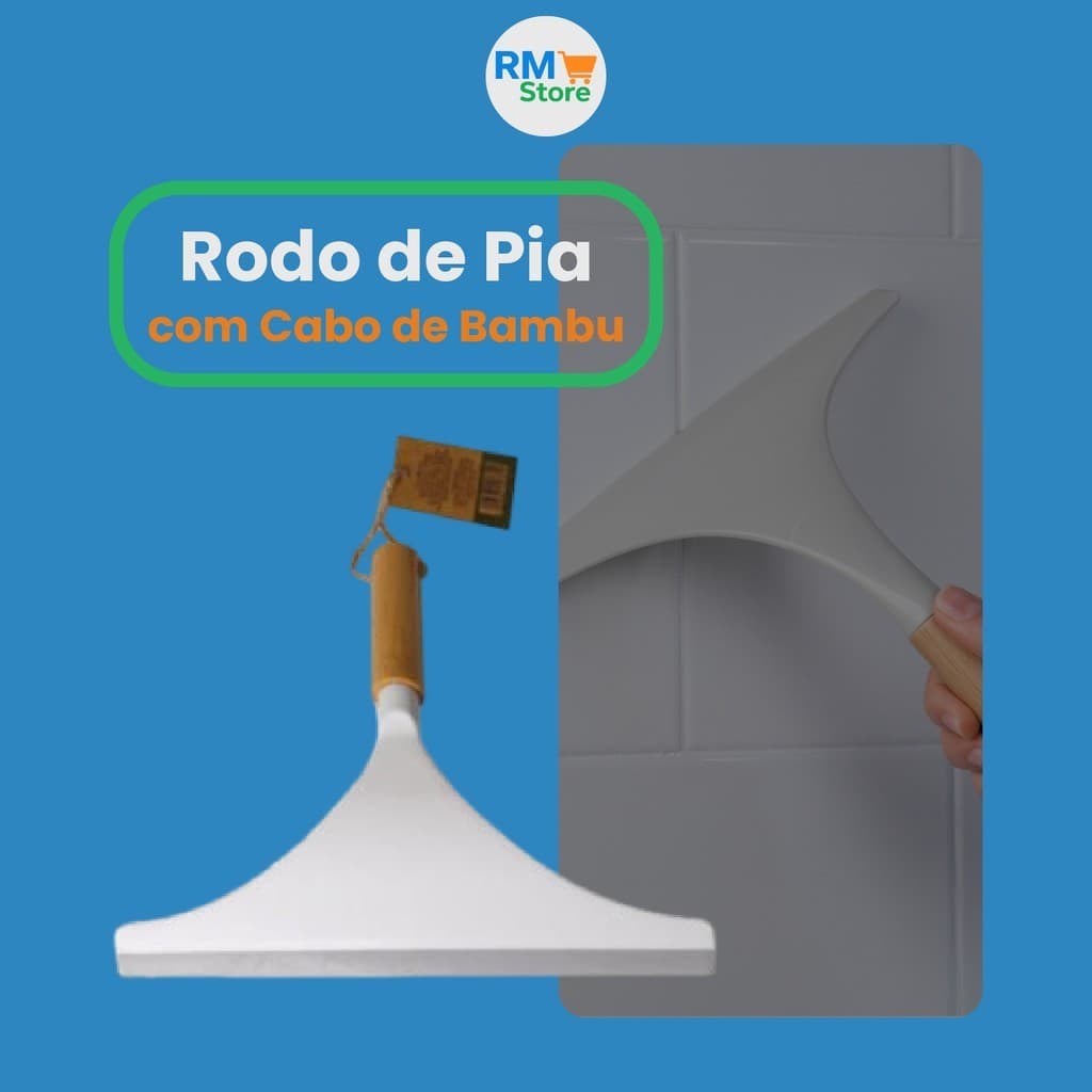 Mini Rodo de Pia com Cabo de Bambu – Pia Seca e Bancada Sem Pingos na Cozinha!