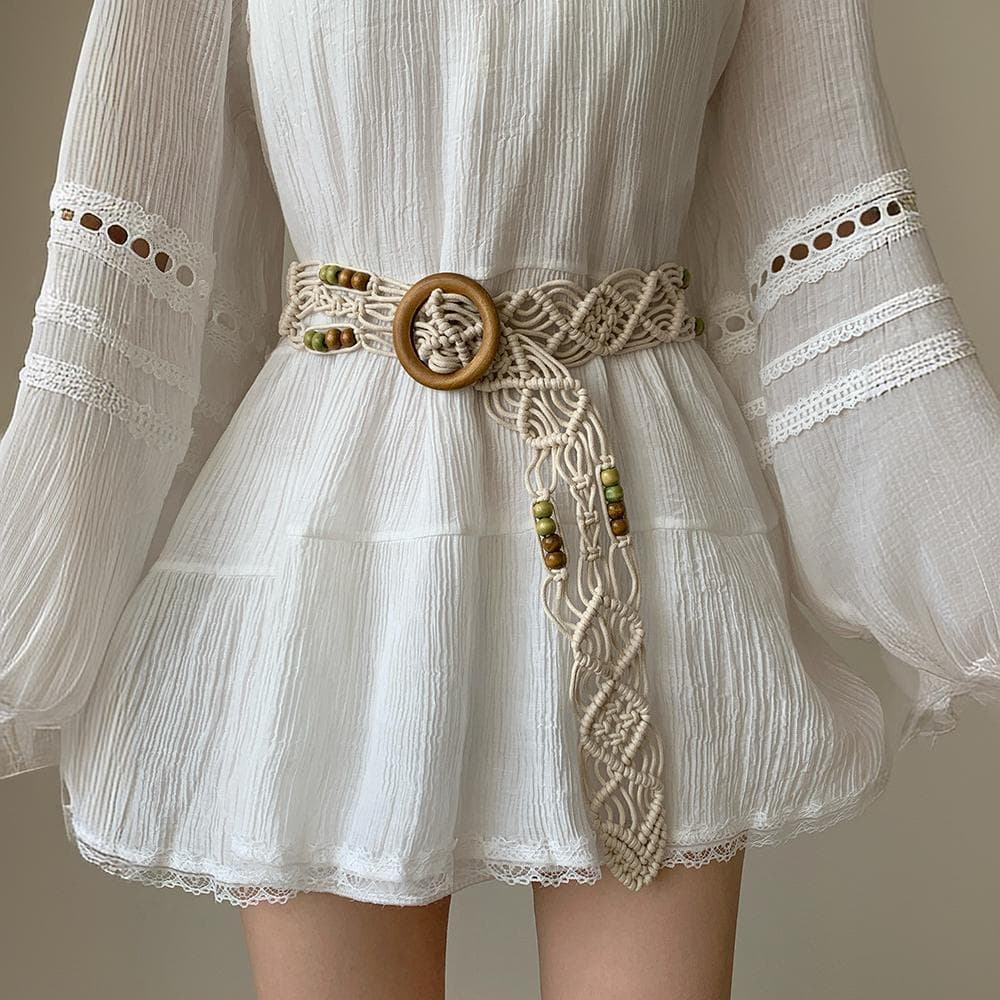 Cordão De Cintura Borboleta Tecido Estilo Boêmio Com Corrente Acessória , Cinto Decorativo Para Vestidos , Apertada