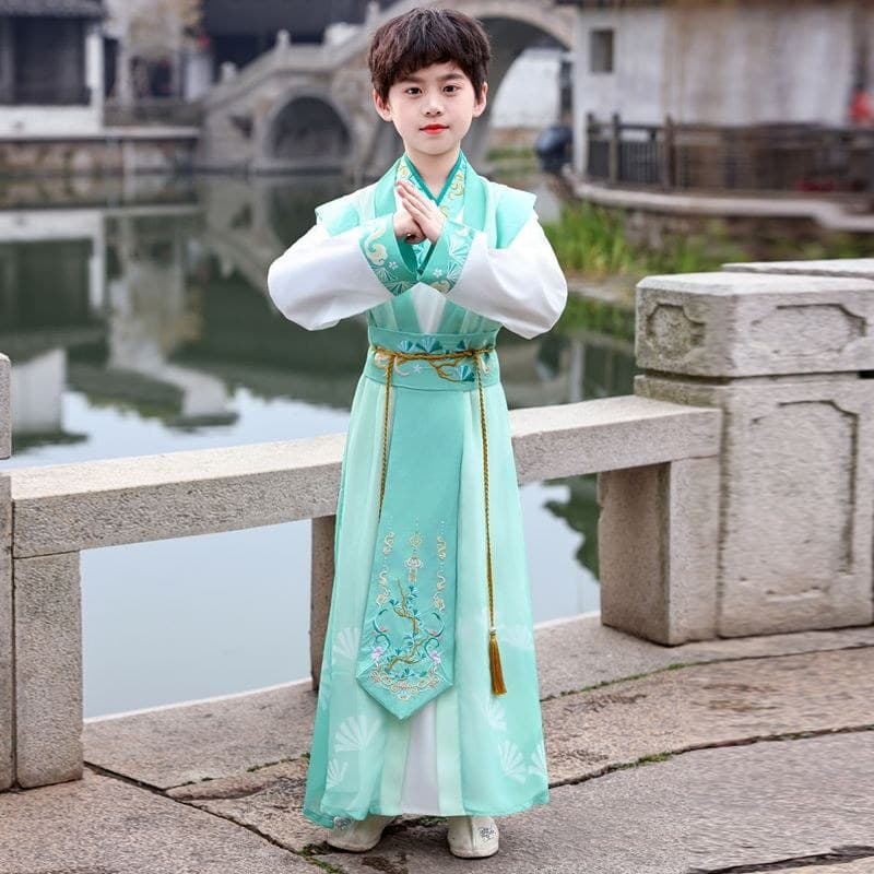 Crianças Hanfu Meninos Meninas Livro de Roupas Escolares Chinesas Crianças Estilo Chinês Traje Antigo Desempenho de Danç