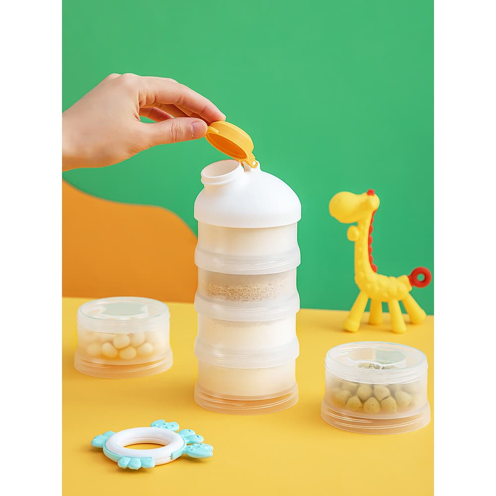 Caixa de leite em pó multicamadas para bebês, uma refeição, um compartimento, portátil, caixa de embalagem de alimentos,