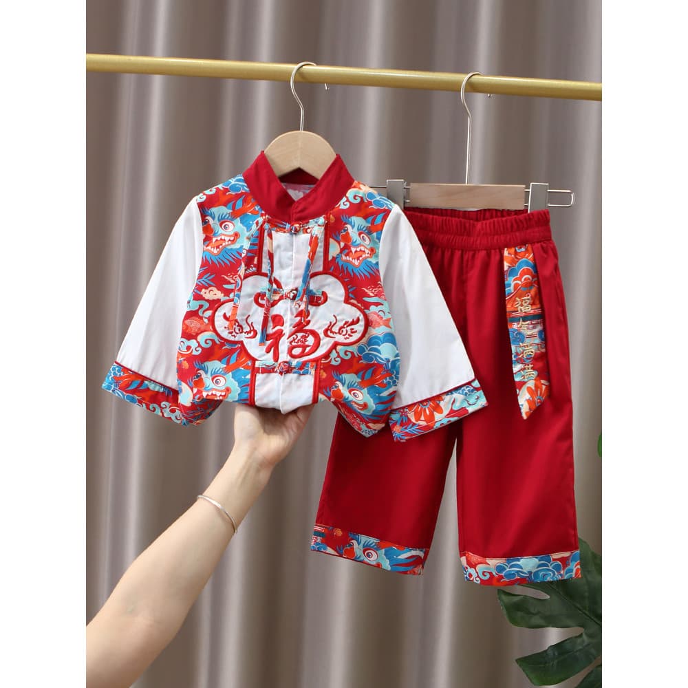 Crianças Hanfu outono terno estilo chinês meninos meninas estilo antigo meninos bebê High-End Tang terno bonito Ruya est