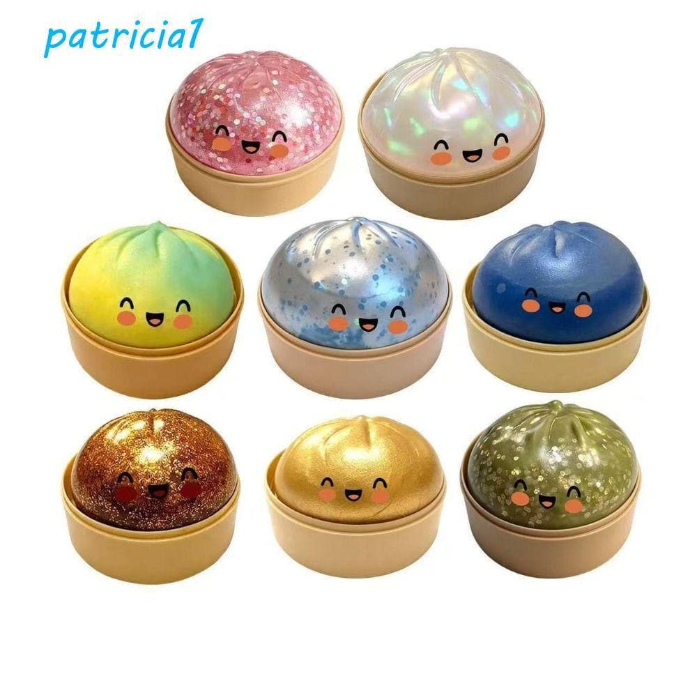PATRICIA1 Dumpling Squishes , Bolas Sensoriais Gigantes Brilhantes De Pão Arco-Íris , Brinquedo Mole Macio