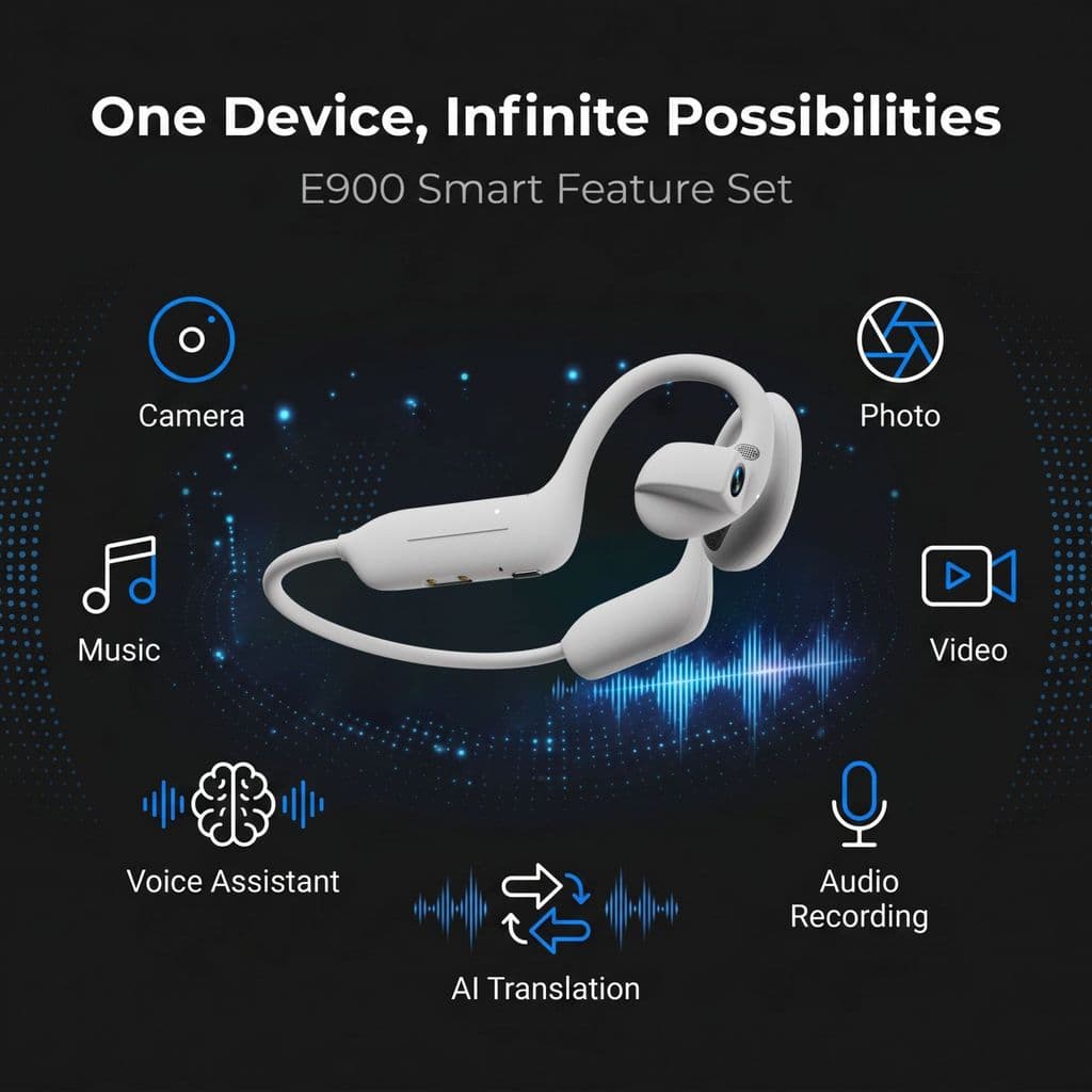 [Função poderosa] 2026 Novo estilo de câmera inteligente fone de ouvido Bluetooth, fotografia HD/vídeo/ciclismo ao ar li