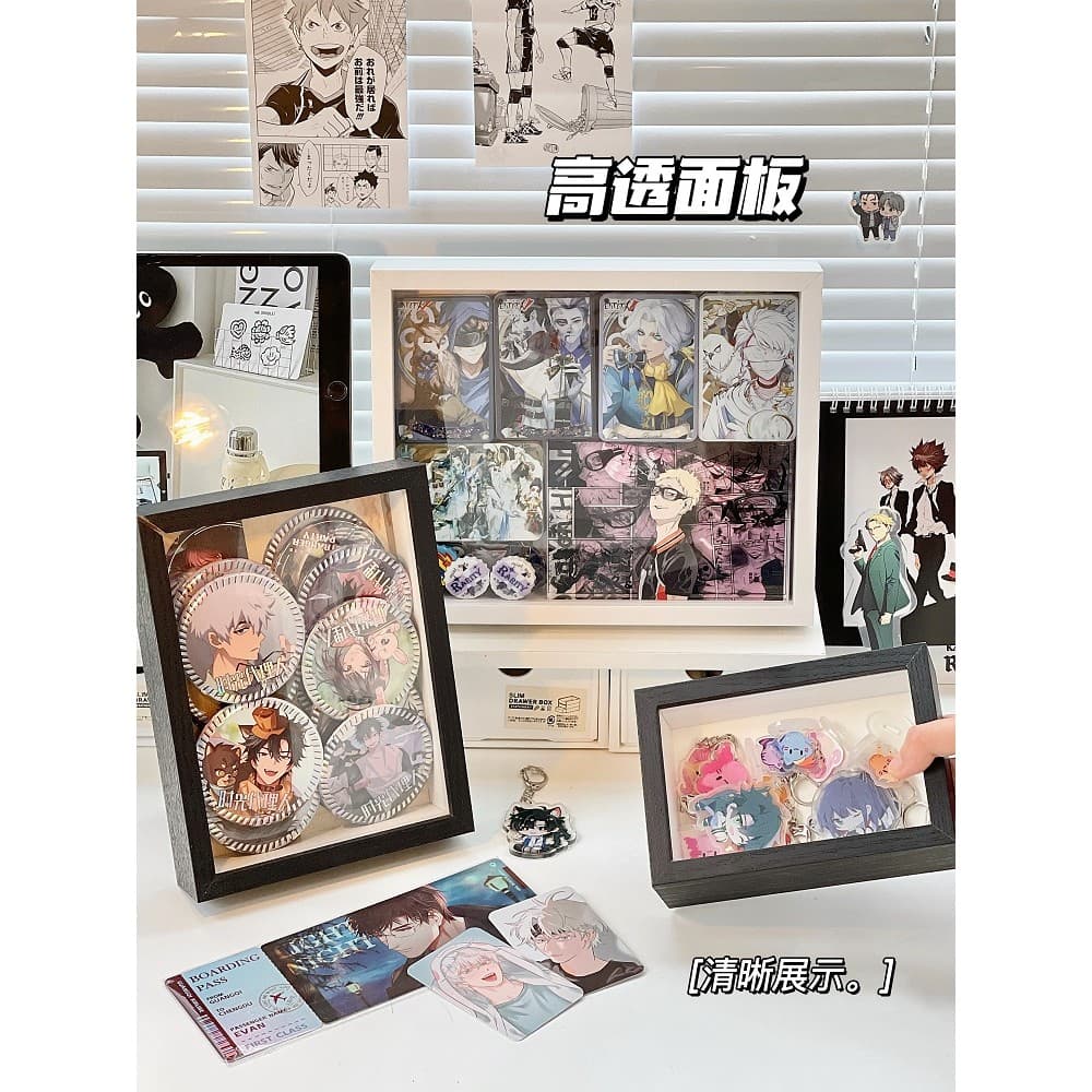 Simples bonito Pellets caixa misteriosa boneca moldura de foto armazenamento barra de mesa Chirp papel grão Photocard Di