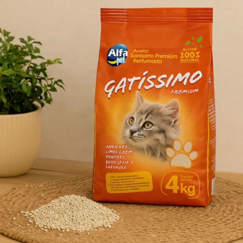 Areia Gatissimo Carvão Ativado Premium Sem Perfume 4kg
