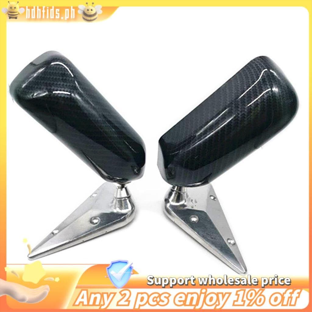 2 Pçs Espelho Lateral Universal Retrovisor Do Carro Artesanato Quadrado Estilo F1 Com Azul Suporte De Metal