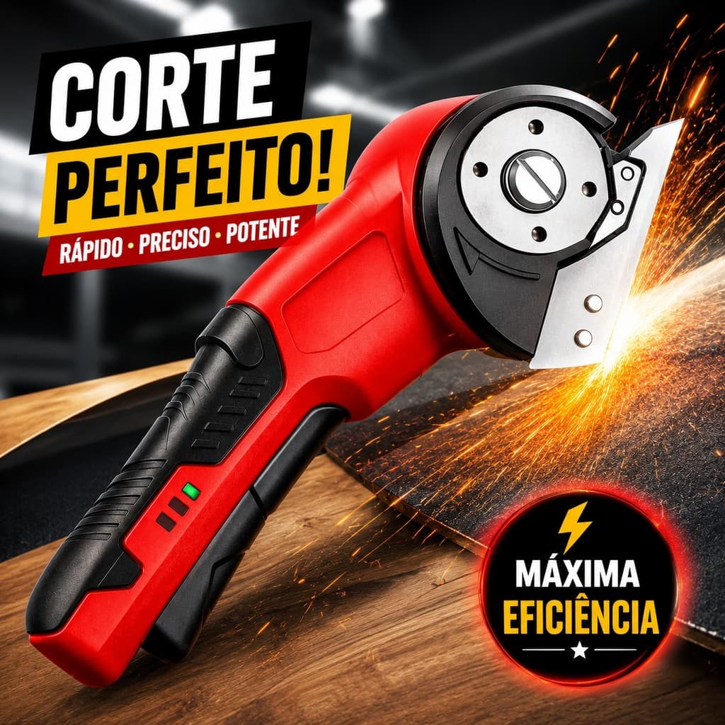 Tesoura Elétrica Bateria Recarregável 3200 RPM USB Qualidade Tecido Couro Papel Bivolt Envio Imediato