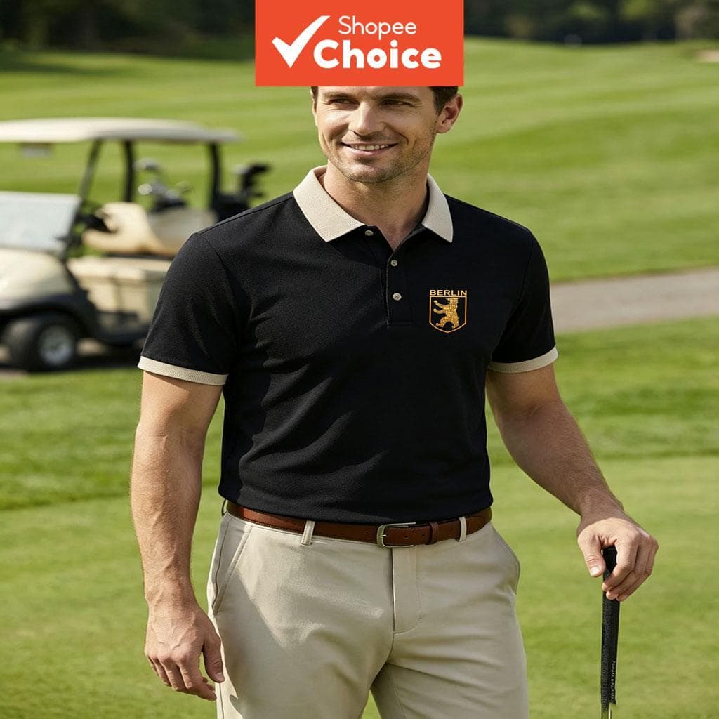 Camisa Polo, Camisa Masculina com Gola, Dry Fit, Casual para Homens, Camisa Superior para Homens, Gola Contrastante