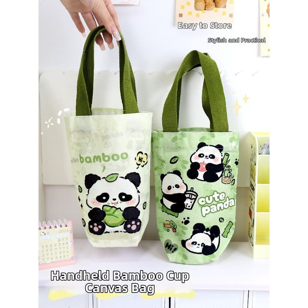 Bolsa Portátil Fofa Para Garrafa De Água Panda