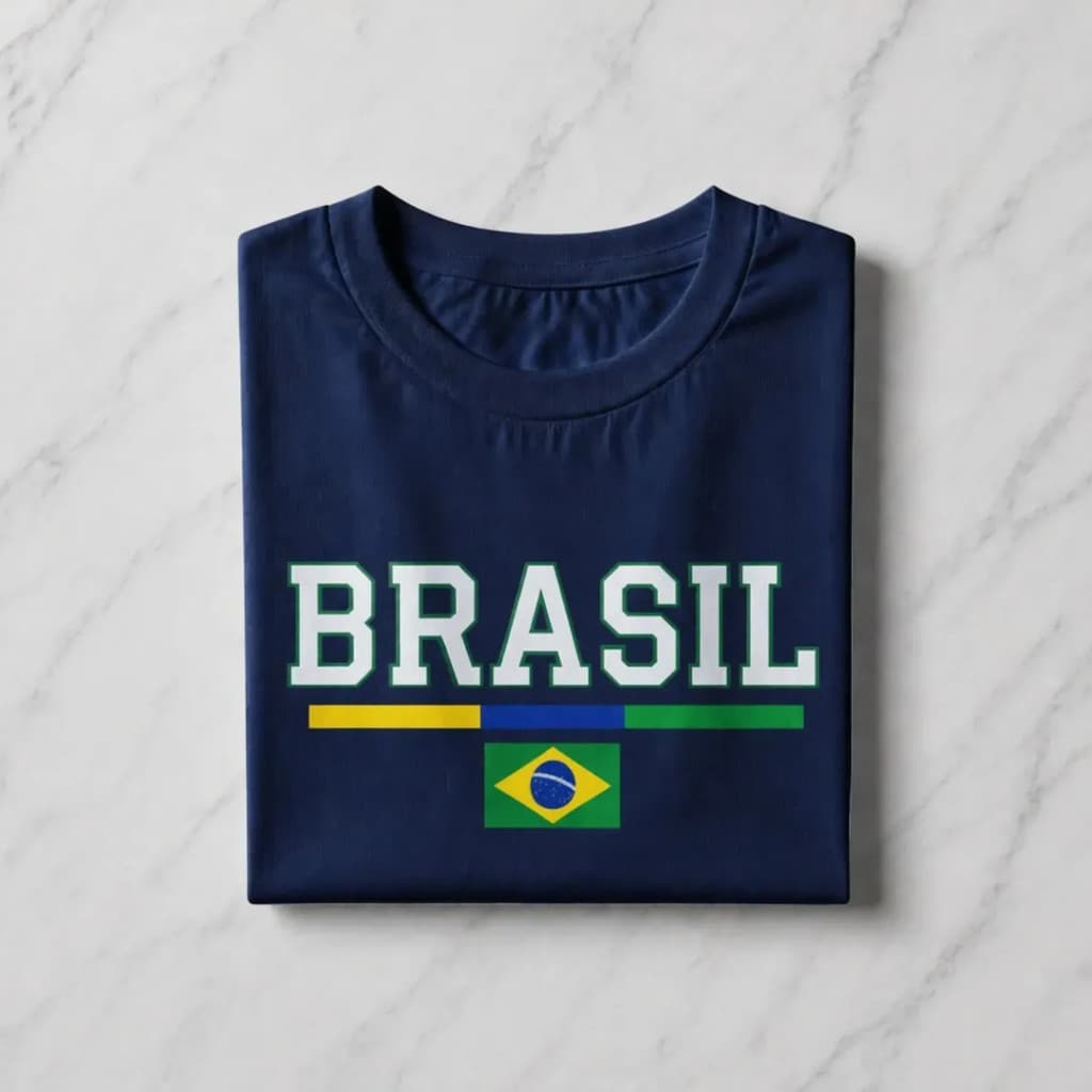 Camisa Brasil Urbana Estilosa Algodão Casual Copa Unissex
