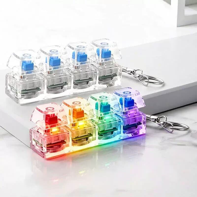 Mini Teclado Interruptor Testador Chaveiro Portátil Alívio Do Estresse Fidget Pingente Mochila Chave Decoração Presente