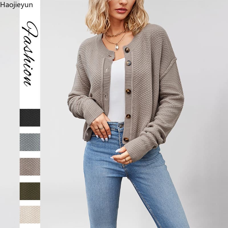 Outono inverno camisola feminina cardigan topo de alta qualidade malha cardigan jaqueta único Breasted botão Commuter mo