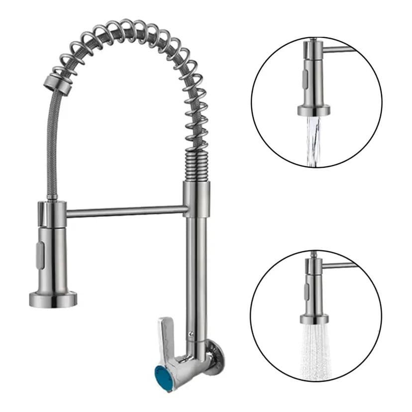 Torneira Pia De Gourmet Para Parede Flexivel Cozinha Inox