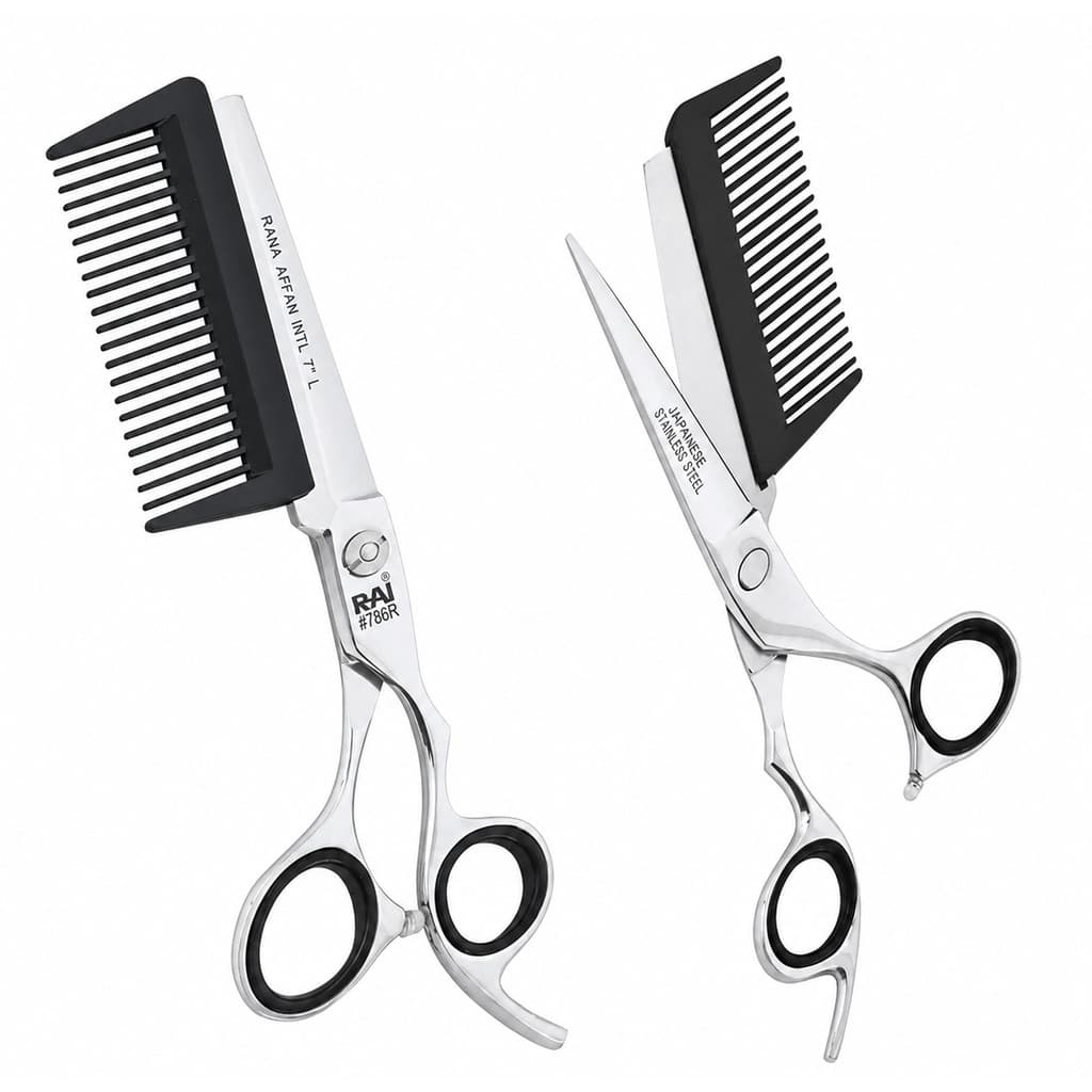 Tesoura Fio Laser 7.0 Com Pente Removível Para Barba E Cabelo Rai