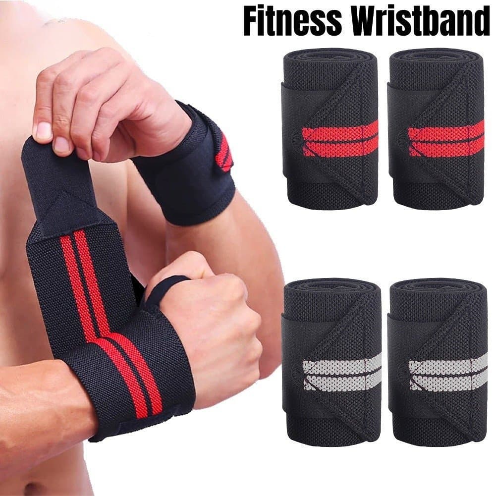 2 peças/conjunto de Munhequeiras de Fitness para Levantamento de Peso, Munhequeiras Elásticas para Proteção das Mãos e T